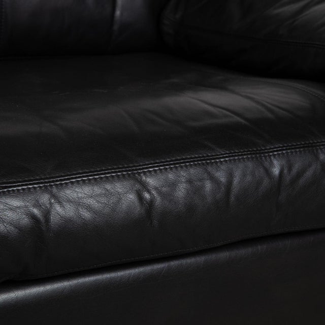Black Leather Conseta Two-Seater Sofa from COR For Sale - Image 4 of 11