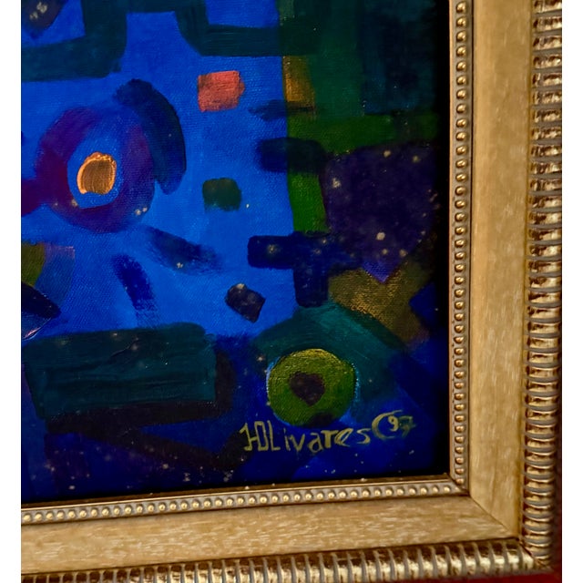 Abstract 1990s Hector Olivares Cornucopia Milieu Surreal Colorful Painting For Sale - Image 3 of 4