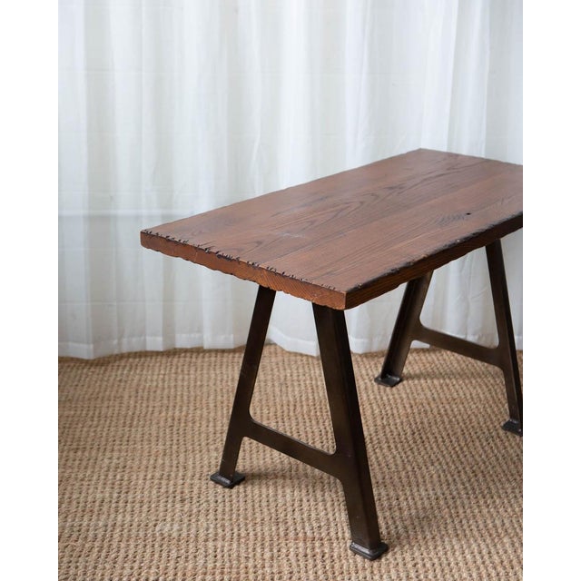 Industrial a-Frame Wood and Metal Standing Desk For Sale - Image 9 of 9