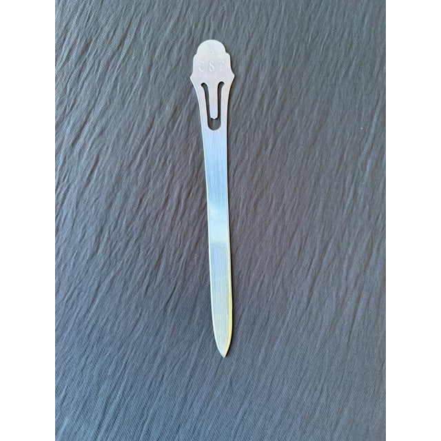 Silver Mid 20th Century Sterling Silver Monogrammed Letter Opener For Sale - Image 8 of 10