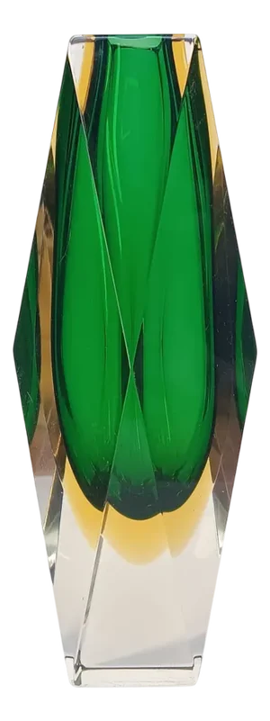 Faceted Sommerso Murano Glass Vase, 1970s