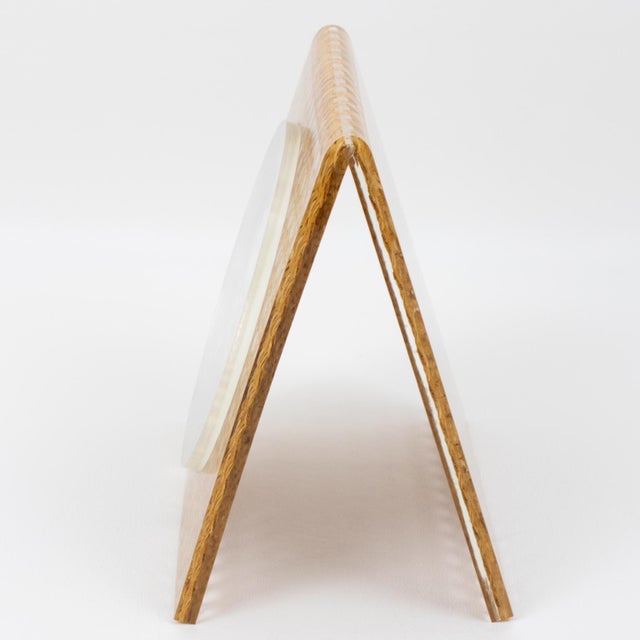 Team Guzzini Italy Modernist Lucite and Wicker Picture Frame, circa 1970 For Sale - Image 9 of 9