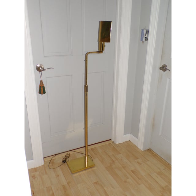 Metal Vintage Mid Century Modern Koch & Lowy Directional Brass Articulating Floor Lamp For Sale - Image 7 of 16