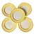 Metlox Pottery Yellow Banded Stripe Stoneware Plates- Set of 5 For Sale