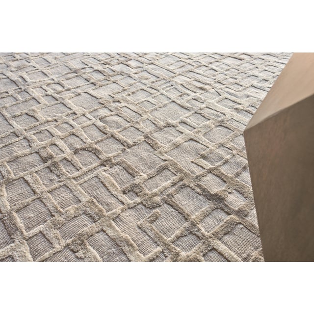 2020s Exquisite Rugs Vista Handmade New Zealand Wool & Bamboo Silk Mocha Beige Rug-14'X18' For Sale - Image 5 of 7