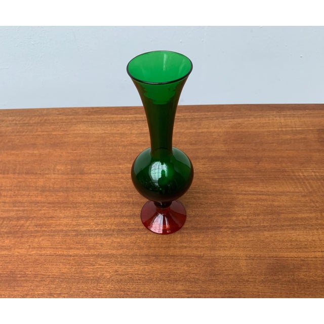 Vintage Italian Ornamental Glass Vase For Sale - Image 3 of 18