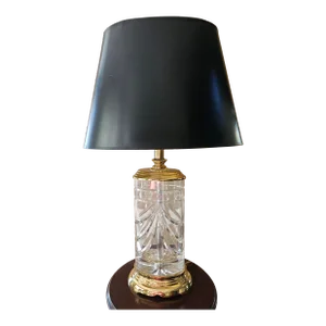 Late 20th Century Waterford's Overture Table Lamp in Cut Crystal and Brass