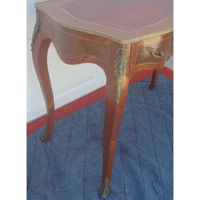 Animal Skin French Ladies Leather Top Desk For Sale - Image 7 of 12