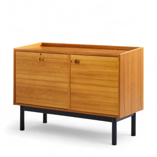Mid-Century Modern Mid Century Danish Teak Bar Cabinet For Sale - Image 3 of 10