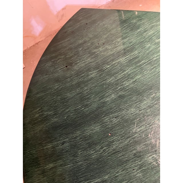1980s 1980 Faux Green Marble Swivel Coffee Table For Sale - Image 5 of 8