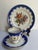 Blue Vintage 1950's Kunst Hummendorf Kronack Bavaria Germany Porcelain Tea Set Trio Cobalt Blue Gold Tea Cup Saucer Dessert Plate For Sale - Image 8 of 18