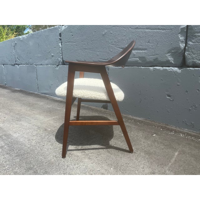Wood Walnut Arm Chair in the Style of Ejner Larsen & Aksel Bender Madsen, Usa 1950s For Sale - Image 7 of 12