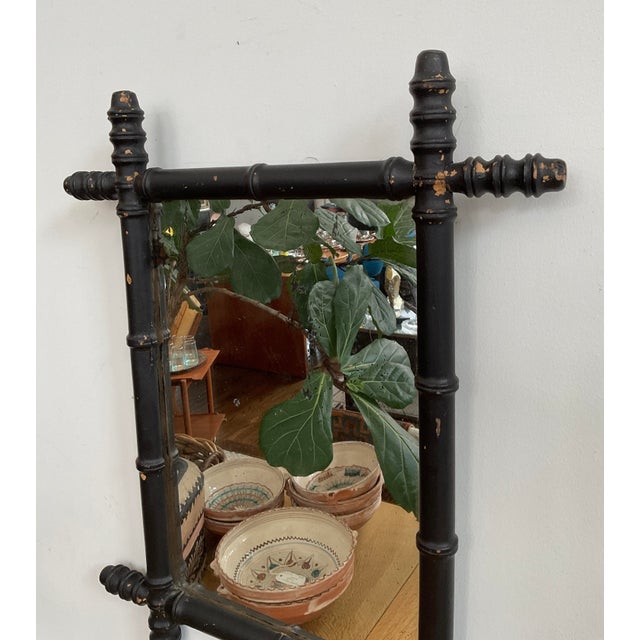 Early 20th Century Early 20th C. Antique Faux Bamboo French Provincial Mirror For Sale - Image 5 of 13