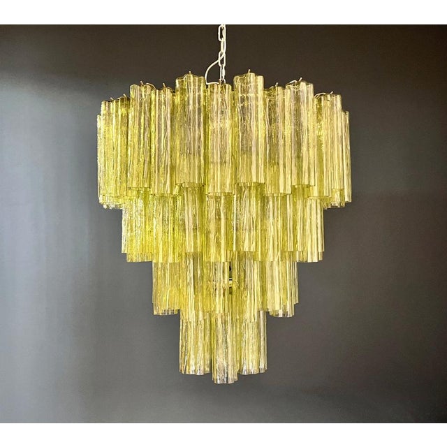 Large Vintage Green Murano Glass Tiered Chandelier, 1990s For Sale - Image 6 of 18