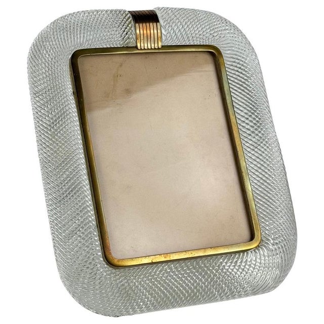 Large Torchon Glass Photo Frame attributed to Ercole Barovier for Barovier & Toso, 1938 For Sale - Image 16 of 16