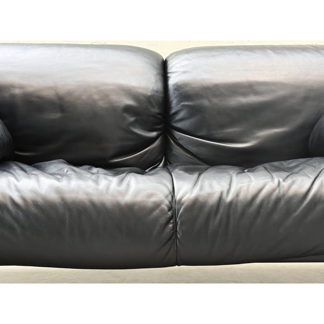 Two-Seater Sofa in Black Leather by Pierluigi Cerri for Poltrona Frau, Italy, 1990s For Sale - Image 14 of 17