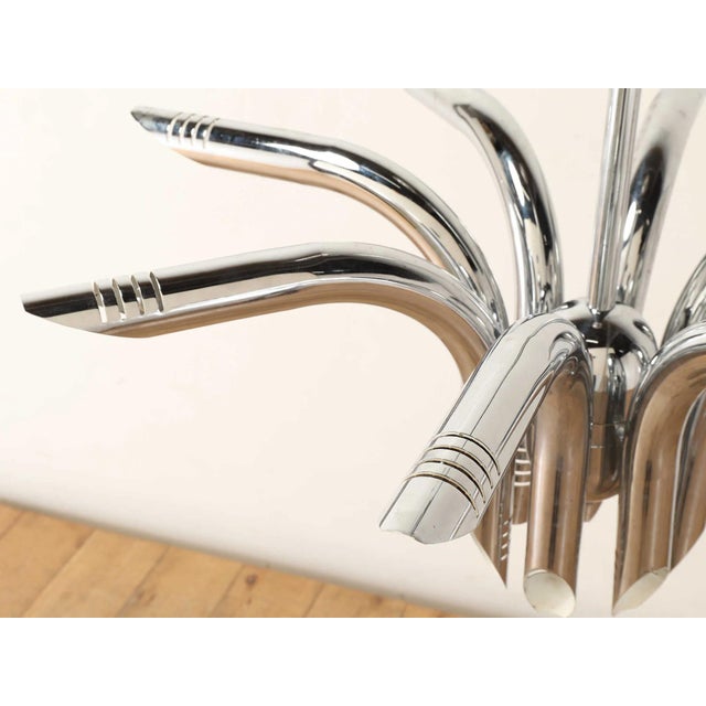 Metal 1980s Italian Chrome “Pipe” Chandelier by Goffredo Reggiani For Sale - Image 7 of 12