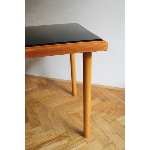 1960s Long Coffee Table with Black Opaxite Glass For Sale - Image 4 of 15