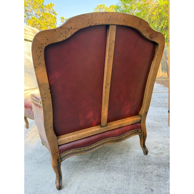 1990s Vintage Italian Leather Lounge Chair & Ottoman by Chateau D’Ax For Sale - Image 5 of 12