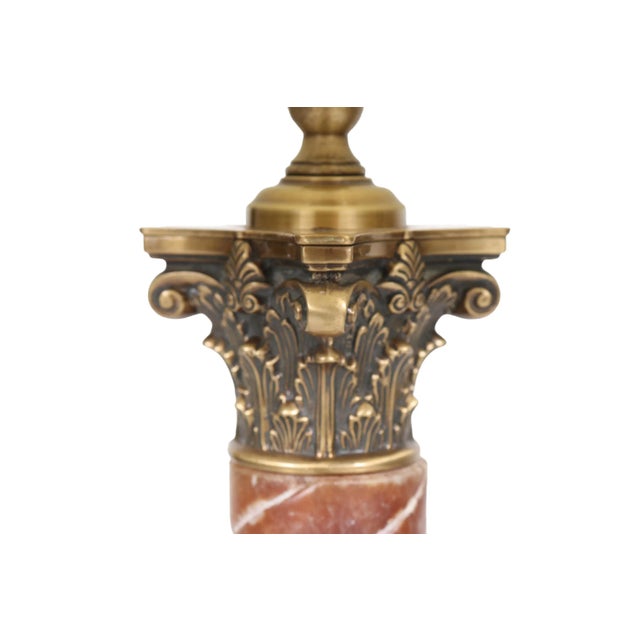 Late 20th Century Corinthian Column Marble Table Lamp For Sale - Image 5 of 8