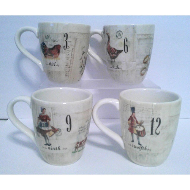 Williams Sonoma 12 Days of Christmas 3 Days Per Mug Discontinued / 4 Mugs Excellent like new condition. No damage, breaks,...