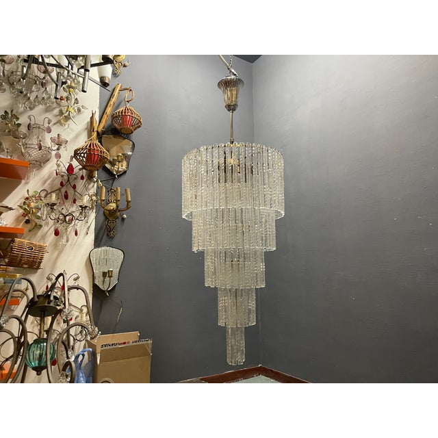 Large Murano Glass Rod Chandelier, Italy, 1980s For Sale - Image 8 of 18
