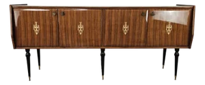 Vintage Sideboard in Mahogany with Glass Top, 1960