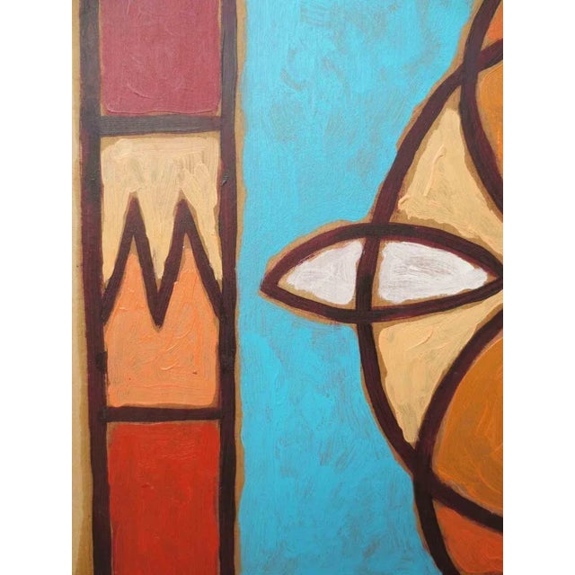 Intersections is an oil painting on paper with a wooden support, a wooden rod serves as a frame. This painting is part of...