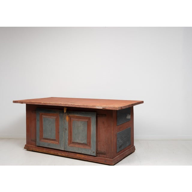 Large 19th Century Swedish Folk Art Side Table For Sale - Image 5 of 18