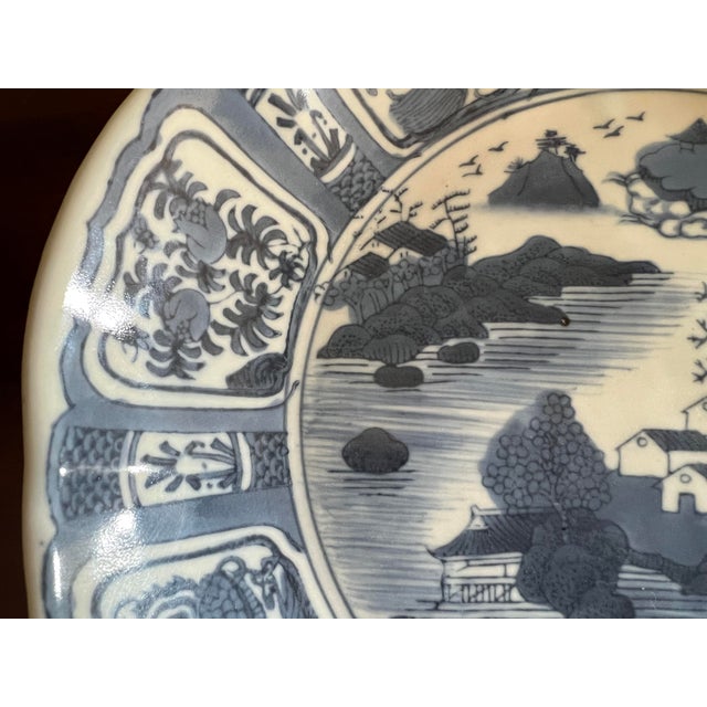 Ceramic Early 20th Century Chinese Blue and White Kraak Bowl For Sale - Image 7 of 12