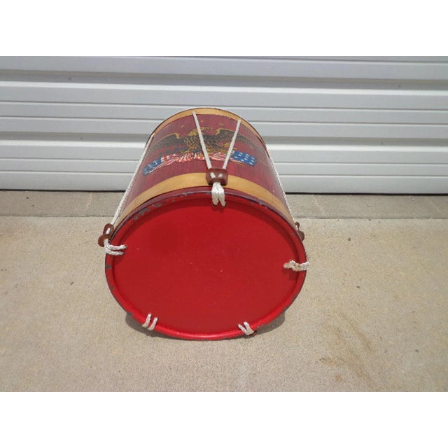 Super cool antique toy drum. Hand painted and features a patriotic American theme. Perfect for any space, kid's room,...