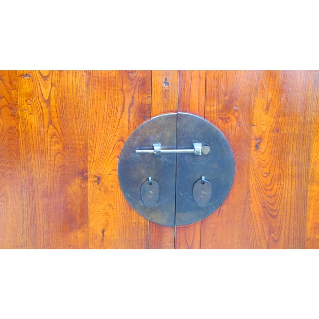 Late 19th Century Antique Square Corner Elm Storage Cabinet For Sale - Image 5 of 13