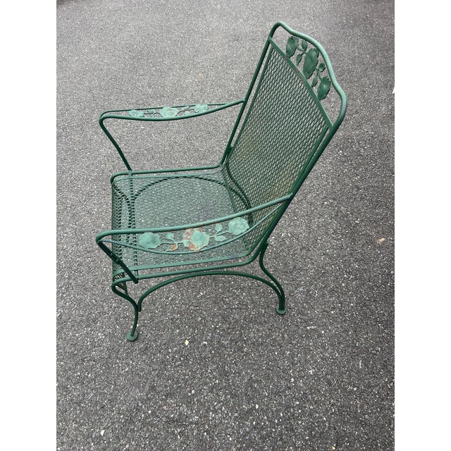 1960s Woodard Wrought Iron Patio Set Table and 4 Chairs, Attributed For Sale - Image 5 of 7
