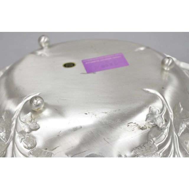 Vintage WMF Germany Ikora Silver Plated Brass Floral Repousse Nut Dish Bowl For Sale - Image 14 of 16