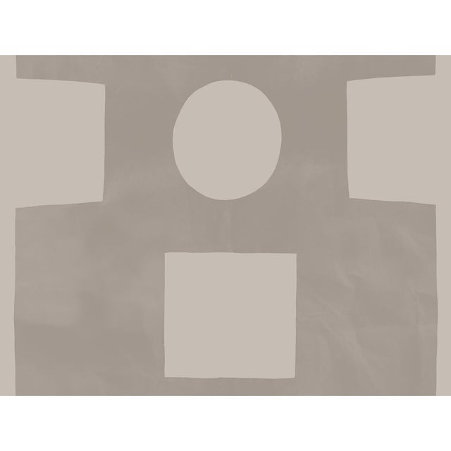 Art Deco Sample - Abstract Cutout Wallpaper by Paule Marrot in Elephant Gray For Sale - Image 3 of 3