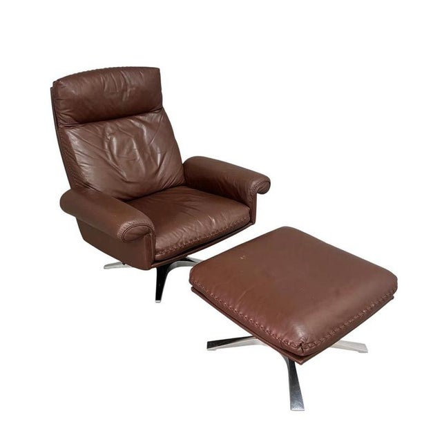 Set of DS31 Lounge Chair with Ottoman from de Sede, Switzerland, 1970s For Sale - Image 14 of 14