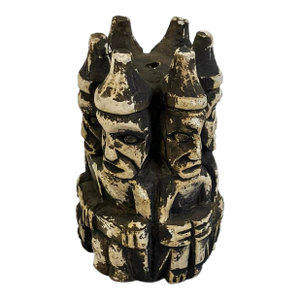 Vintage Tribal-Inspired Incense Holder – Hand-Carved Totem Style Folk Art