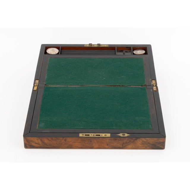 Victorian Burl Walnut Writing Box For Sale - Image 4 of 12