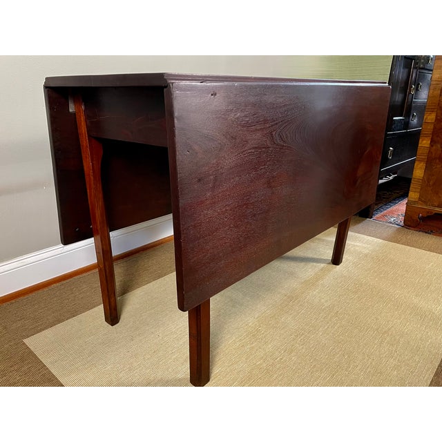 18th C. Solid Mahogany Topped Georgian Drop-Leaf Gate-Leg Table For Sale - Image 10 of 14