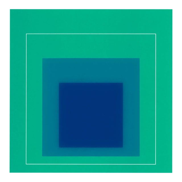 Original "White Line Squares" lithograph, from the rare exhibition catalog "Josef Albers : White Line Squares" printed in...