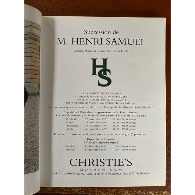 Christie's Monaco Succession Auction Catalog De M. Henri Samuel Dec 1996 For Sale - Image 4 of 5