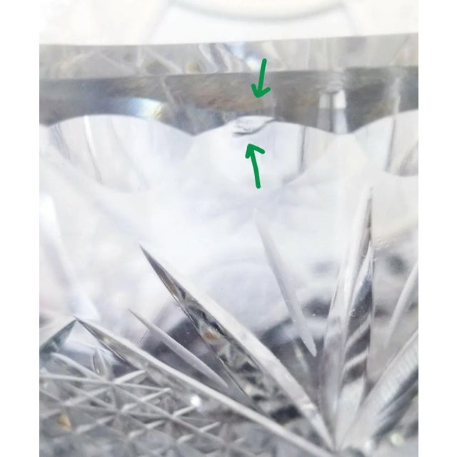 Vintage Grandeur Hobstar Button Cane Strawberry Diamond Cut Crystal Vase For Sale - Image 10 of 10