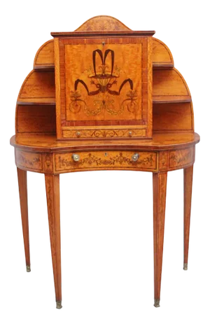 19th Century Sheraton Revival Satinwood Writing Desk