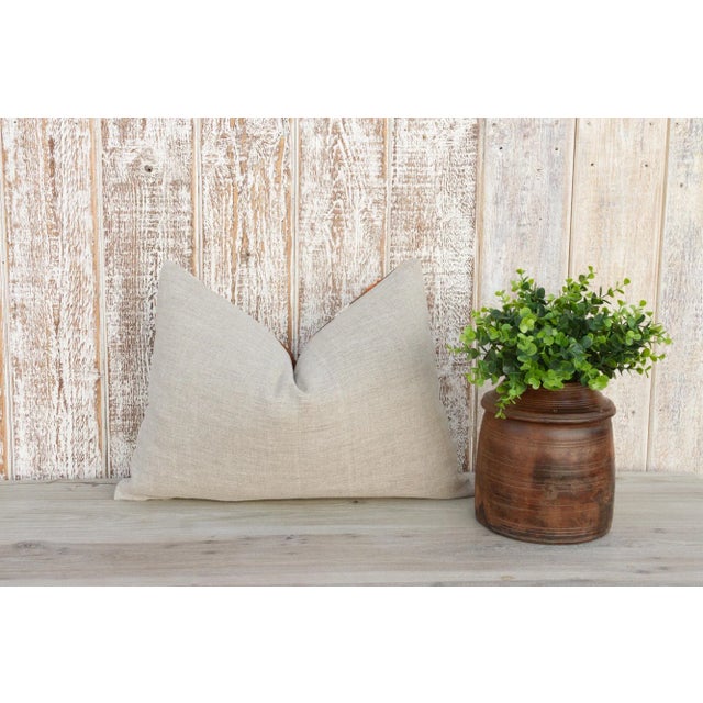 Brown Zia Antique Indian Folk Lumbar Pillow For Sale - Image 8 of 10
