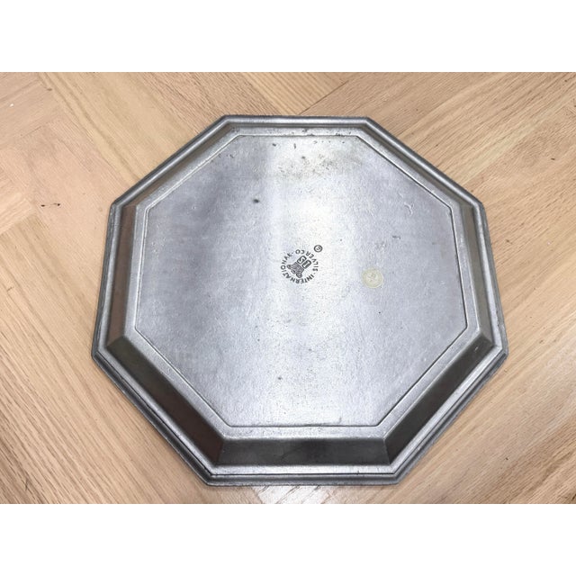 International Silver Vintage International Company Pewter Serving Tray For Sale - Image 4 of 4