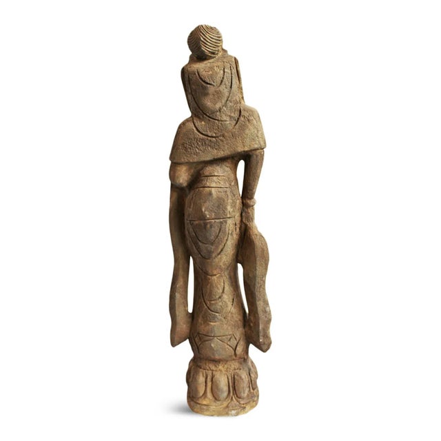 Asian Stone Quan Yin Statue For Sale - Image 3 of 7