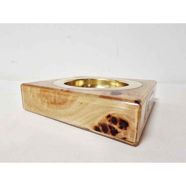 Table Lighter and Ashtray in Briar Wood and Brass from Emmebi, 1970s, Set of 2 For Sale - Image 16 of 18