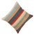 A one-of-a-kind handwoven wool kilim floor pillow featuring a blue-forward multi-stripe with a red center. Fully...
