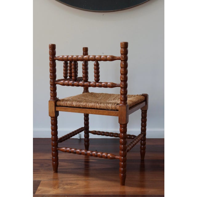 1950s Vintage Turned Wood Corner Chair, 1950s For Sale - Image 5 of 7
