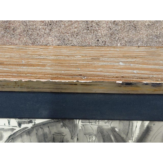 Black Framed Signed Guy De Neyrac Rue De Rivoli Mixed Media For Sale - Image 8 of 12